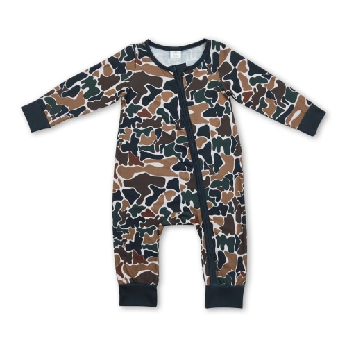YAWOO Hunting Camouflage Baby Zipper Romper Newborn Sleepers,Size 3M-2Years