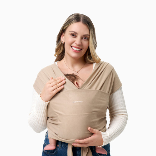 Momcozy Easy to Wear Hands Free - Baby Wrap Carrier - Light Curry