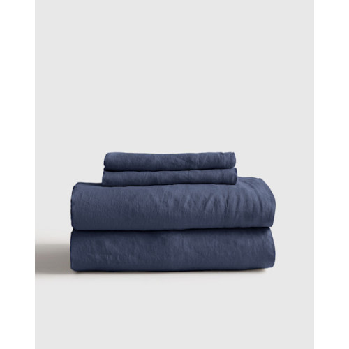 100% European Linen Sheet Set in Ocean