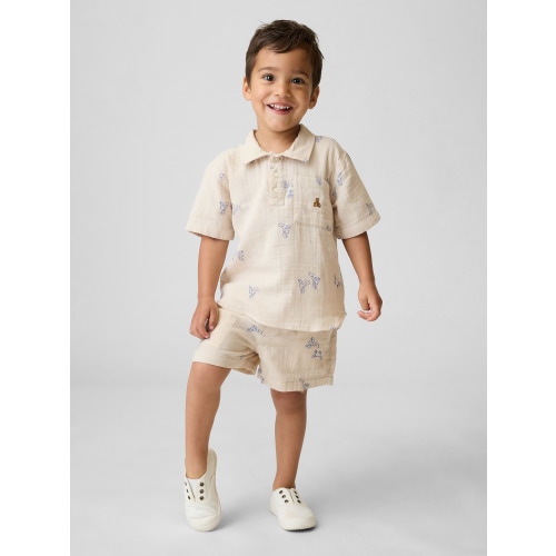 Baby & Toddler Cotton Gauze Print Pull-On Shorts
