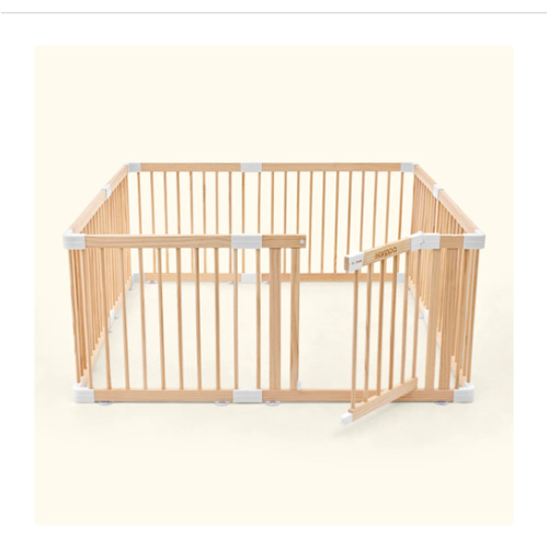 HARPPA Wooden Baby Gate Playpen | Non-Toxic Foldable DIY Adjustable Play Yard for Infants & Toddlers – Natural Finish Baby Fence for Small & Large Spaces