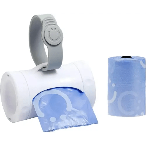 Ubbi Retractable On the Go Bag Dispenser for Baby Travel, Diaper Bag Accessory Must Have for Newborn, Helpful Baby Item, Baby Gift, Lavender Scented, White