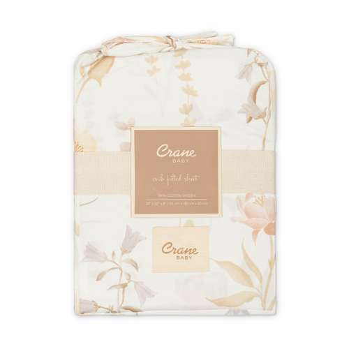 Violet Floral 100% Cotton Sateen Fitted Crib Sheet