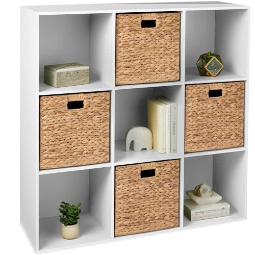 Best Choice Products 9-Cube Storage Organizer, 13.5in Shelf Opening, Bookcase, Display Shelf, Customizable w/ 3 Removable Back Panels – White