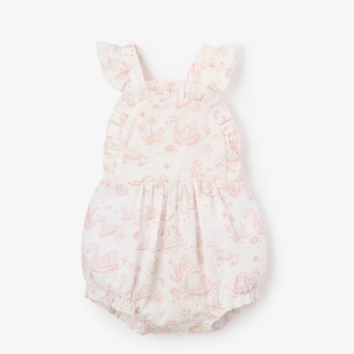 Swan Toile Swiss Dot Sunsuit (3-6 months)