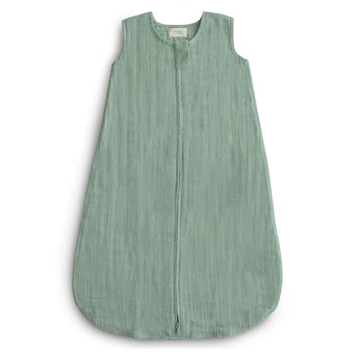 mushie Baby Wearable Blanket | 100% Organic Cotton Muslin | Sleeping Bag For Infants (Roman Green)