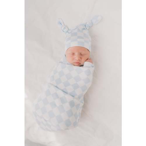 Swaddle Set | Blue Checker – Little and Fern