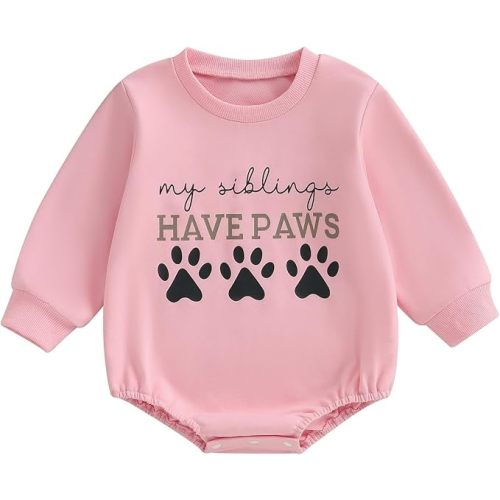 Kupretty Baby Boy Girl Sweatshirt Romper Game Day Embroidery Football Romper Infant Fall Winter Clothes 3 6 12 18 Months