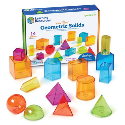 Learning Resources View-Thru Geometric Solids Classroom Must Haves, Ages 8+