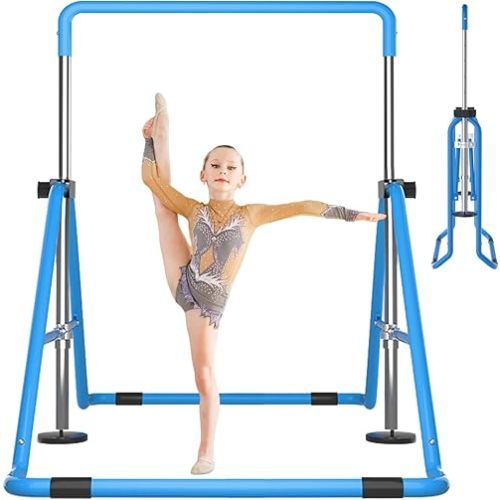 DOBESTS Kids Gymnastics Bar Folding Horizontal Bar, Adjustable Height Gymnastic Horizontal Bars, GymnasticTraining Equipment for Home