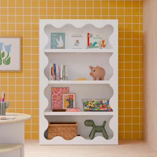 babyletto Lido Wave Bookcase - White