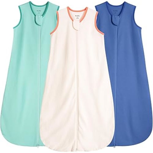 Baby Sleep Sack 18-24 Months 100% Cotton 0.5 Tog 2t Baby Wearable Blanket for Toddler, 3 Pack Breathable Soft Lightweight Sleep Sacks with 2-Way Zipper