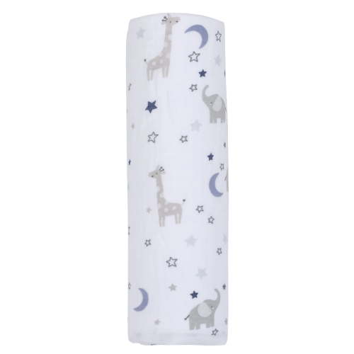 Parent's Choice Single Pack Muslin Swaddle Elephant Stars Blue