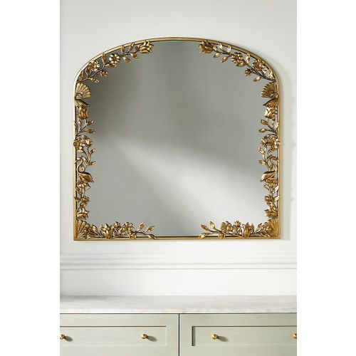 Shyla Floral Animal Mantel Wall Mirror