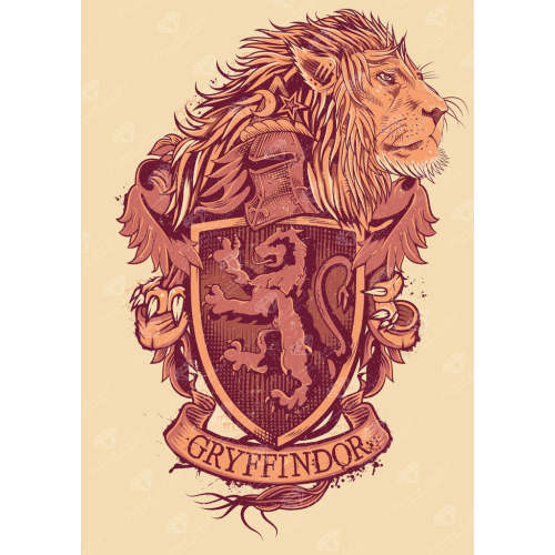 Gryffindor™ Crest - Tomes & Scrolls — 22" x 31″ (56cm x 79cm) / Square With 9 Colors Including 1 AB / 68,952