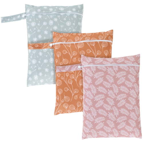 Grusce 3Pcs Wet Bags with Zipper Closure Waterproof Wet Storage Bag Large Capacity Wet Dry Bag Reusable Wet Clothes Bag Portable Bathing Suit Bags for Swimsuits Baby Diapers Beach Pool