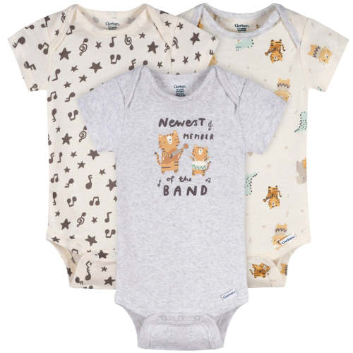 3-Pack Baby Neutral Newest Band Member Short Sleeve Onesies® Bodysuits – Gerber Childrenswear