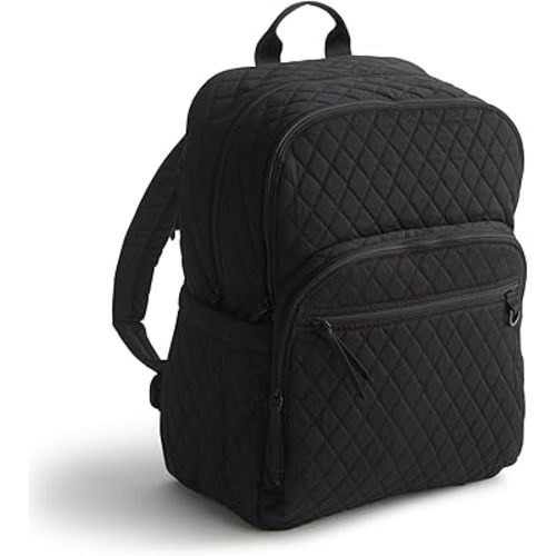 Vera Bradley Women's Premium Cotton Large Bancroft Backpack, Moonless Night, One Size