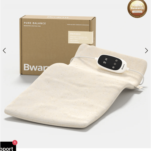 100% Organic Cotton Heating Pad with Far Infrared for Cramps, Back Pain Relief