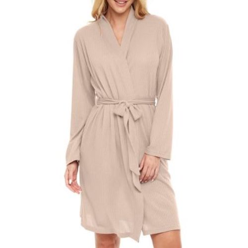 ADR Women's Soft Ribbed Waffle Knit Wrap Robe with Pockets, Lightweight Bathrobe