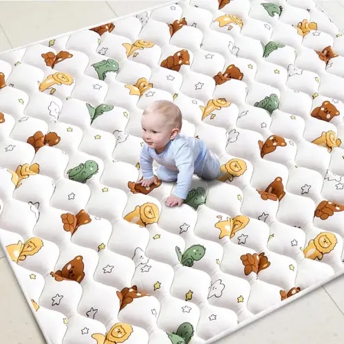 Lilyvibebearhappy Premium Foam Baby Play Mat 79" X 71", Extra Large Soft Thicker Activity Playmats for Babies, Toddlers, Infants, Play & Tummy Time, Foldable & Machine Washable Baby Crawling Mat