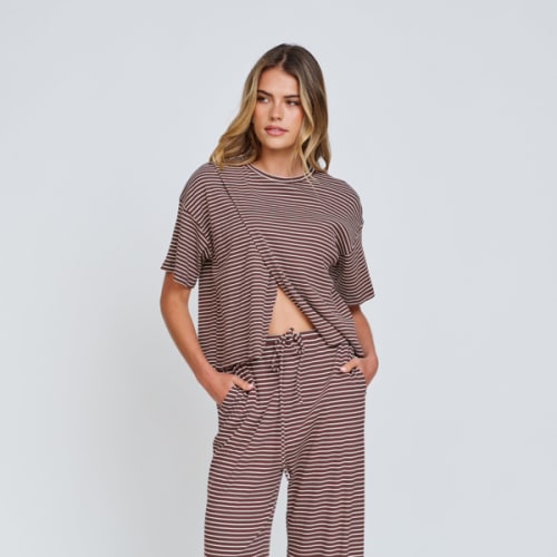 Brown and White Breastfeeding Friendly Tee – Apero Label