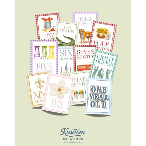 New Orleans Baby Milestone Cards: NOLA Photo Props