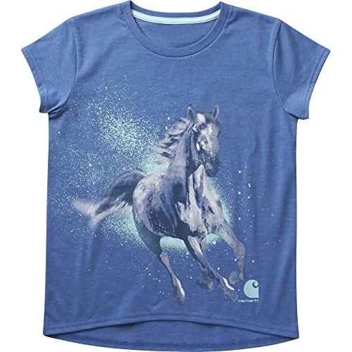 Carhartt Girls' Short-Sleeve Crewneck Running Horse T-Shirt