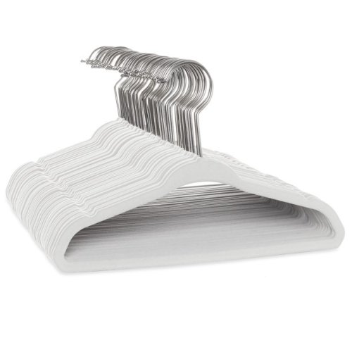 Casafield Velvet Kid's Clothing Hangers, 50 Pack, Ivory