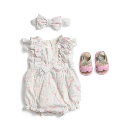 Newborn Girls 3pc Printed Bubble Romper Set With Headband And Shoes | Kids & Baby | TJ Maxx