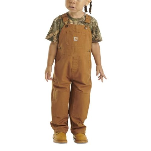 Carhartt Kid's CM8609 Loose Fit Canvas Bib Overall - Boys 12 Months Carhartt Brown