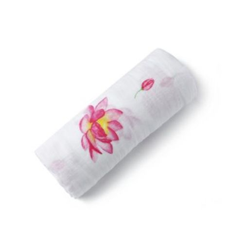 Baby GOTS Certified Organic Cotton Muslin Swaddle, Magical Lotus