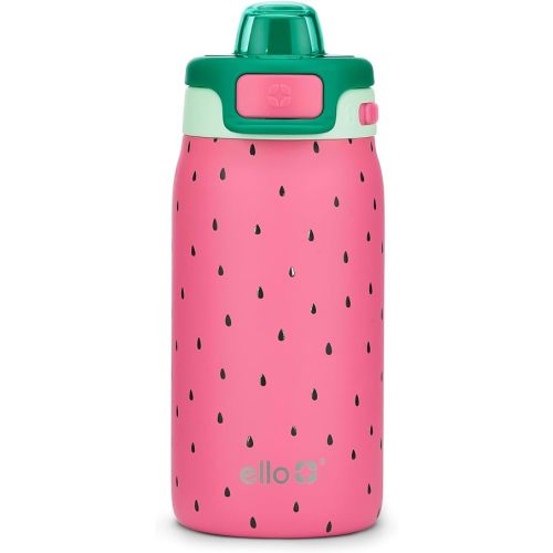 Ello Kids Pop & Fill 12oz Toddler Water Bottle with Quick Fill Lid, Double-Wall Vacuum Insulated Stainless Steel, Leak Proof, BPA Free, Sip & Chug, For School, Lunchboxes, Watermelon