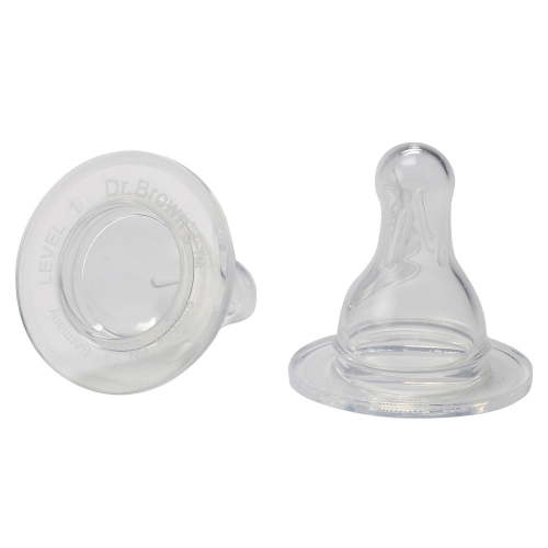 Dr. Brown’s Natural Flow Level 1 Narrow Baby Bottle Silicone Nipple, Slow Flow, 0m+, 100% Silicone Bottle Nipple, 2-Pack - Walmart.ca