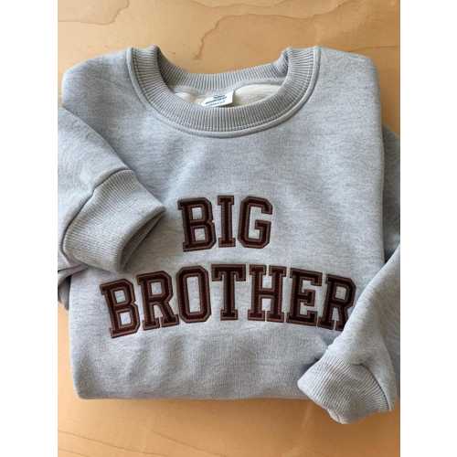 Embroidered Big Brother Sweatshirt, Baby Sweatshirt, Custom Kids Tops, Sage Green Kids Tops, Personalized Baby Gifts