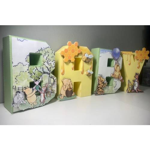 Vintage Winnie the Pooh inspired 3D letters