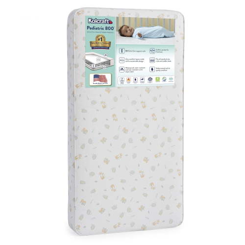 Kolcraft Pediatric 800 Extra Firm Baby Crib & Toddler Mattress, 80 Coil, Waterproof, Ecru