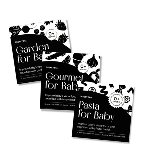 High Contrast Baby Art Cards 3-Pack Bundle | Chunky Deli