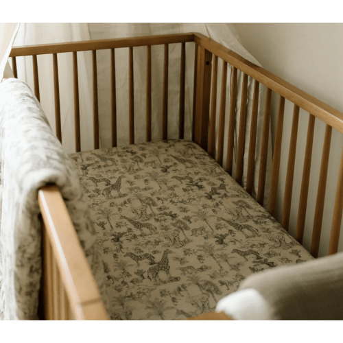 Vintage Safari Organic Cotton Muslin Crib Sheet