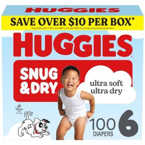 Huggies Snug & Dry Ultra Soft Diapers - Size 6 - 100ct
