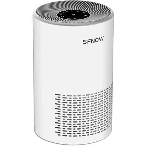 Air Purifiers for Home Pets Hair in Bedroom, Air Cleaner Covers Up to 1050 ft² Remove Smoke Pollen Dander Hair Smell, with HEPA Sleep Mode For Home Office Living Room Drom, SAP300C, White