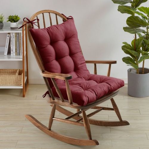 Rocking Chair Cushion 2 Piece Tufted Non Slip Set of Upper and Lower Cushions by Sweet Home Collection®