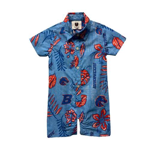 Wes & Willy Boise State Broncos Infant Floral SS Romper - Boise State Broncos Infant Floral SS Romper
