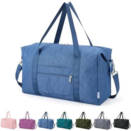 Narwey For Spirit Airlines Personal Item Bag 18x14x8 Foldable Duffle Bag for Travel Packable Duffel Bag for Traveling Carry on Bag for Airplanes Underseat Overnight for Women and Men (Navy Blue)