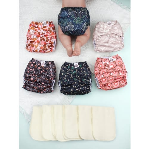 POCKET DIAPER 3.0 WITH INSERTS - 6 PACK(Blossom)