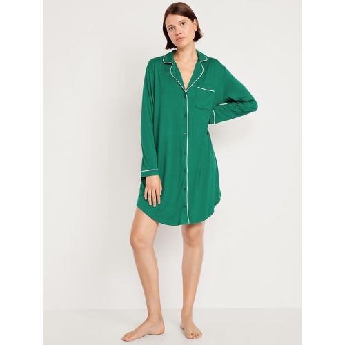 Long-Sleeve Knit Sleep Shirt