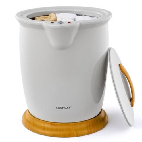 Costway Bathroom Towel Warmer Bucket with Fragrance Holder & Auto Shut Off Grey
