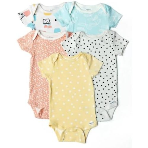Grow by Gerber Baby 5-Pack Short Sleeve Onesies Bodysuits