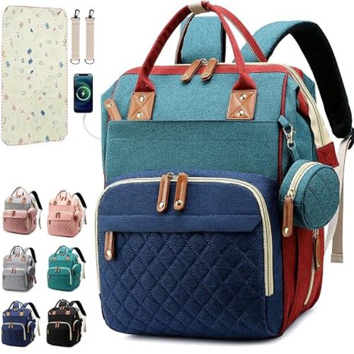 SHITIESHOU Diaper Bag Backpack Baby Bag, Baby Girl Boy Diaper Bag for Dad Mom with Pad, 16 Pockets, Pacifier Case, Large Diaper Bags Unisex for Travel (Black)
