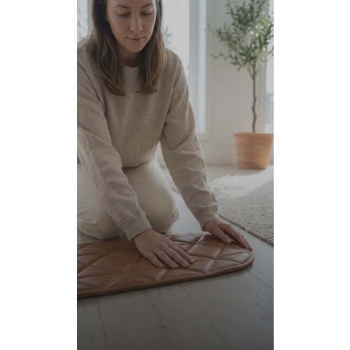 Quilted Vegan Leather Changing Mat & Play Mat — Amber
